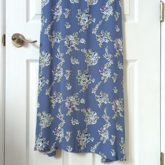 Jackpot by Carli Gry 90's Vintage Floral Sleeveless Sheath Maxi Dress Blue 1 - Picture 8 of 14